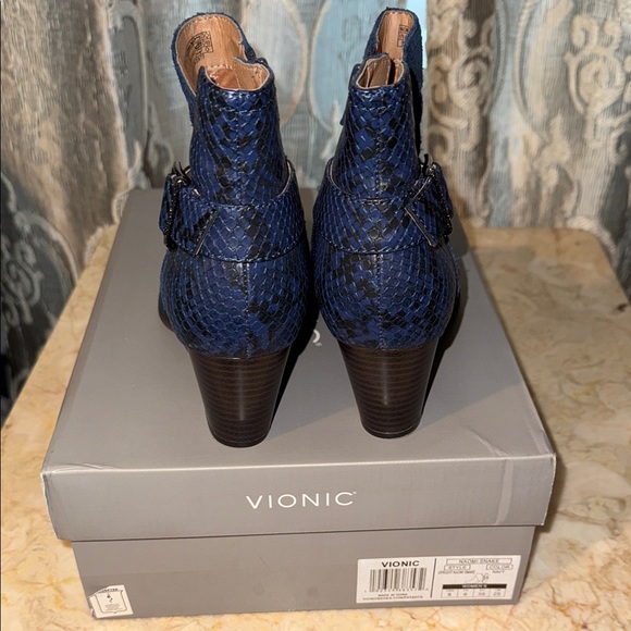 Vionic Navy Suede Ankle Booties - Picture 3 of 5